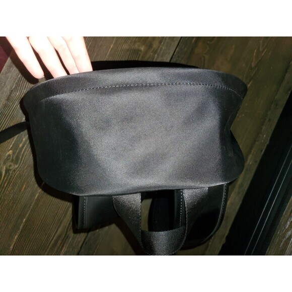 Michael Kors Backpack Black Nylon Leather Trim Travel School Bag - Picture 6 of 10